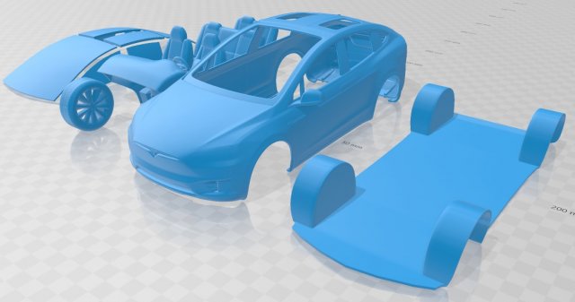 tesla model x 2017 printable car Model do druku 3D .c4d .max .obj .3ds .fbx .stl .blend 