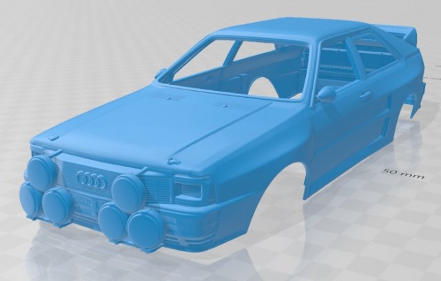 audi quattro a2 1981 printable body car 3D-Druckmodell .c4d .max .obj .3ds .fbx .stl .blend 