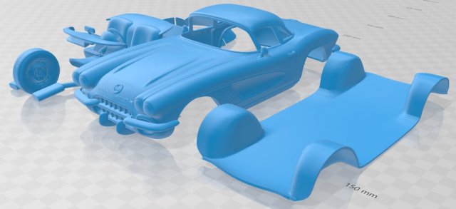 corvette 1962 printable car 3D प्रिंट मॉडल .c4d .max .obj .3ds .fbx .stl .blend 