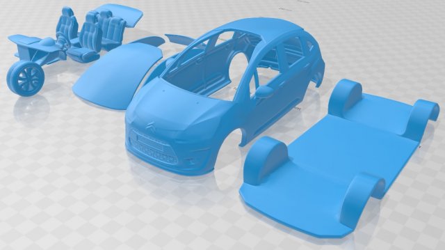citroen c3 2010 printable car Modèles 3D en vedette .c4d .max .obj .3ds .fbx .stl .blend 