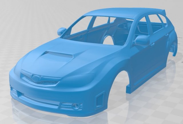 subaru impreza wrx sti 2010 printable body car 3D Print Model .c4d .max .obj .3ds .fbx .stl .blend 