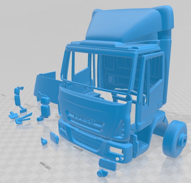 iveco euro cargo box 2013 printable cabin truck 3D Print Model .c4d .max .obj .3ds .fbx .stl .blend 