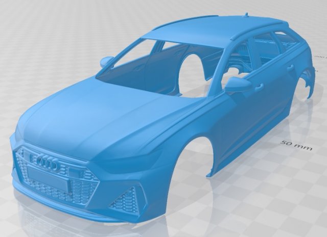 audi rs6 avant 2019 printable body car Model Cetak 3D .c4d .max .obj .3ds .fbx .stl .blend 