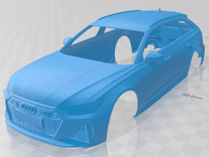 audi rs6 avant 2019 printable body car 3D Print Model