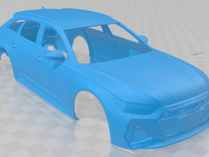audi rs6 avant 2019 printable body car Model Cetak 3D