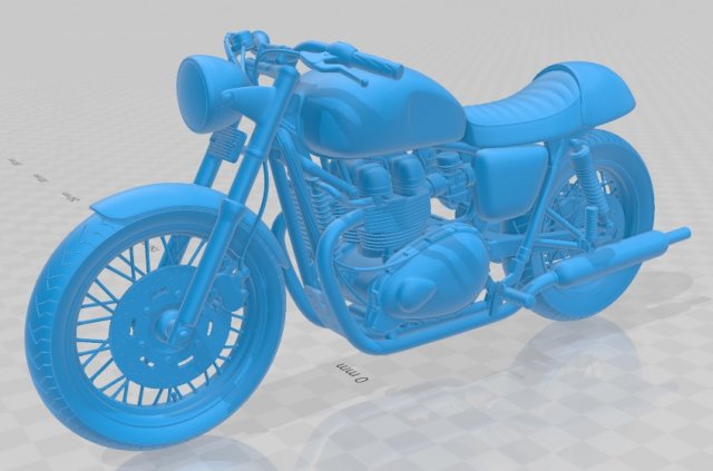 triumph bonneville cafe racer printable motorcycle 3D प्रिंट मॉडल .c4d .max .obj .3ds .fbx .stl .blend 
