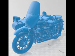 Ural M67-36-P 1976 druckbares Motorrad 3D Druckmodell