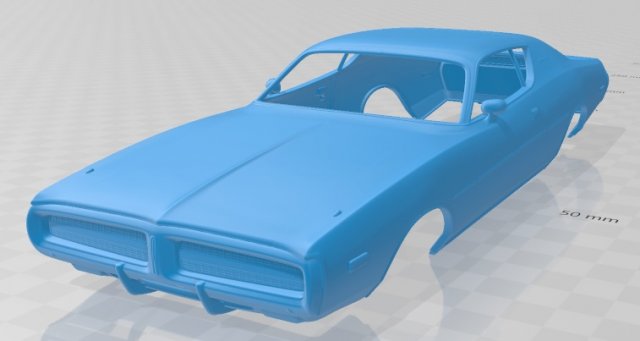 charger 1972 printable body car 3D-Druckmodell .c4d .max .obj .3ds .fbx .stl .blend 