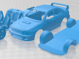 subaru impreza sti 2001 printable car 3D-printmodel