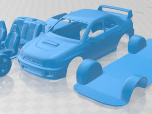 subaru impreza sti 2001 printable car Model Cetak 3D
