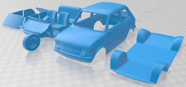 fiat 126 1976 printable car 3D Baskı Modeli .c4d .max .obj .3ds .fbx .stl .blend 