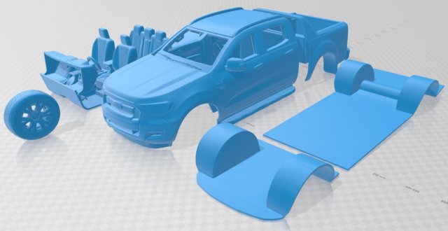 ranger double cab wildtrak 2016 printable car 3D 프린트 모델 .c4d .max .obj .3ds .fbx .stl .blend 