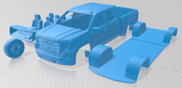 sierra 1500 crewcab shortbox at4 2019 printable car Modèles 3D en vedette .c4d .max .obj .3ds .fbx .stl .blend 