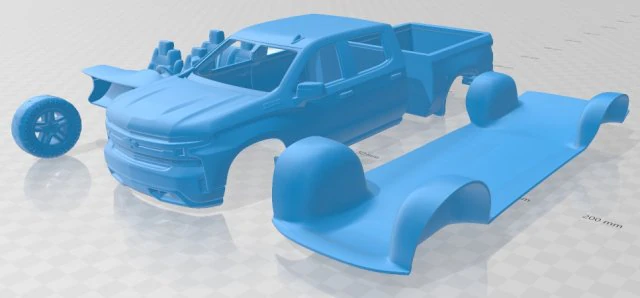 silverado crewcab lt z71 trailboss 2018 printable car 3D Print Model .c4d .max .obj .3ds .fbx .stl .blend