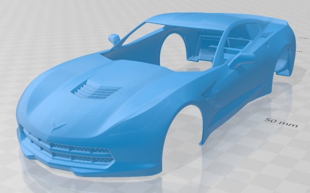 c7 printable body car 3D 打印模型 .c4d .max .obj .3ds .fbx .stl .blend 