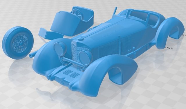 mercedes benz 710 ssk trossi roadster 1930 printable car 3D Print Model .c4d .max .obj .3ds .fbx .stl .blend 
