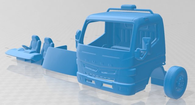 mitsubishi fuso single 2016 printable cabin truck 3D Print Model .c4d .max .obj .3ds .fbx .stl .blend