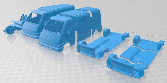 renault master panel van 1980 printable 3D Print Model .c4d .max .obj .3ds .fbx .stl .blend 
