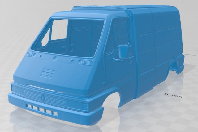 renault master panel van 1980 printable body Modelo de Impressão 3D .c4d .max .obj .3ds .fbx .stl .blend 