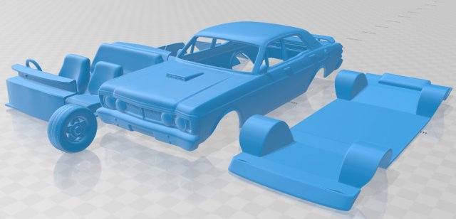 falcon gt-ho 1971 printable car 3D 프린트 모델 .c4d .max .obj .3ds .fbx .stl .blend 