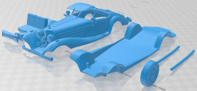 mercedes benz 500k special roadster 1936 printable car 3D Print Model .c4d .max .obj .3ds .fbx .stl .blend 