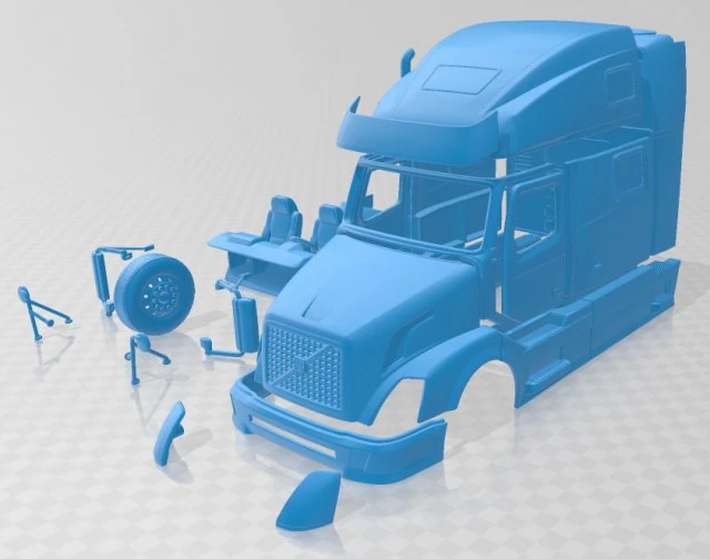 volvo vnl 2002 printable cabin truck 3D Print Model .c4d .max .obj .3ds .fbx .stl .blend