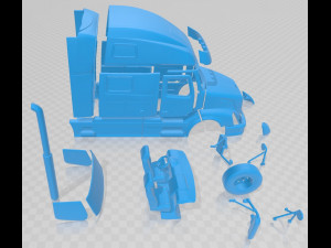volvo vnl 2002 printable cabin truck 3D-Druckmodell