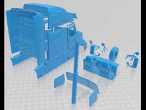 volvo vnl 2002 printable cabin truck 3D-Druckmodell