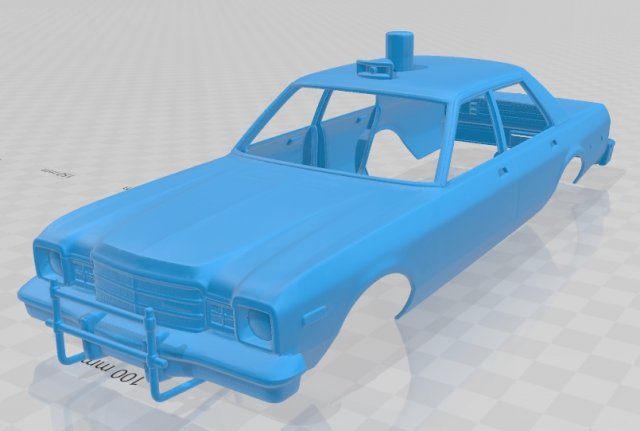 plymouth volare police 1976 printable body car Modelo de Impressão 3D .c4d .max .obj .3ds .fbx .stl .blend 
