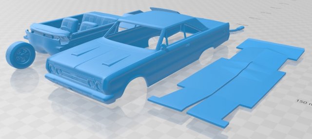 plymouth gtx 1967 printable car 3D Baskı Modeli .c4d .max .obj .3ds .fbx .stl .blend 