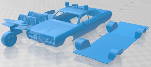 plymouth fury sedan police 1972 printable car 3D Принт Модель .c4d .max .obj .3ds .fbx .stl .blend