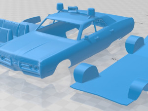 plymouth fury sedan police 1972 printable car Modello di stampa 3D