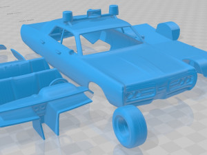 plymouth fury sedan police 1972 printable car 3D Принт Модель