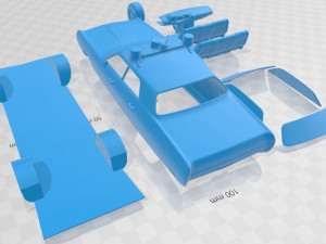 plymouth fury sedan police 1972 printable car 3D Принт Модель