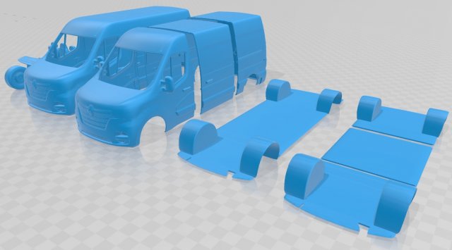 renault master van l2h2 2020 printable 3Dプリントモデル .c4d .max .obj .3ds .fbx .stl .blend 