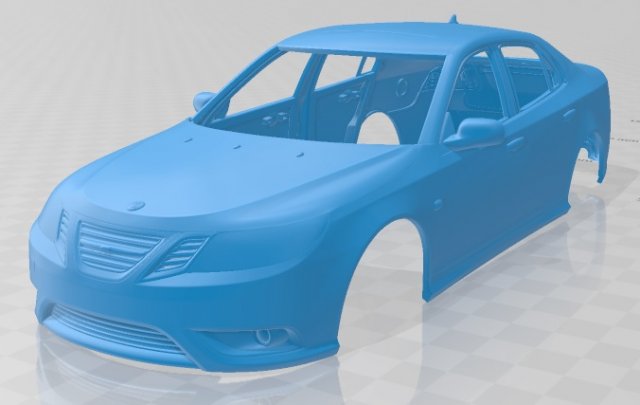 saab 9-3 sport sedan 2008 printable body car 3D Print Model .c4d .max .obj .3ds .fbx .stl .blend 