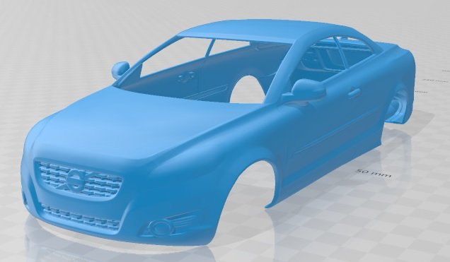volvo c70 2011 printable body car 3D 프린트 모델 .c4d .max .obj .3ds .fbx .stl .blend 