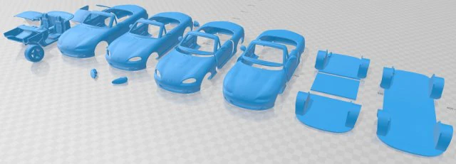 mazda mx-5 1998 printable car 3D Print Model .c4d .max .obj .3ds .fbx .stl .blend