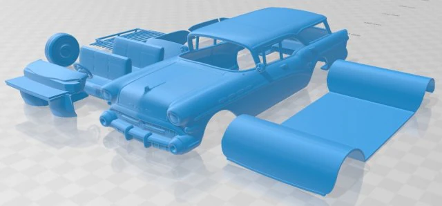 buick century caballero wagon 1957 printable car 3D Print Model .c4d .max .obj .3ds .fbx .stl .blend