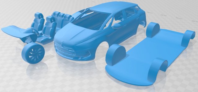 citroen ds5 printable car 3D Принт Модель .c4d .max .obj .3ds .fbx .stl .blend 