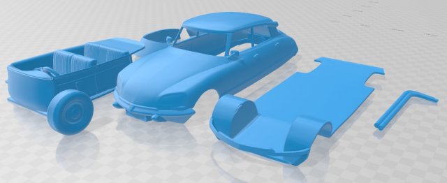 citroen ds 1967 printable car 3D 打印模型 .c4d .max .obj .3ds .fbx .stl .blend 