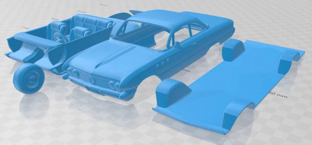 lesabre hardtop 1961 printable car 3D Print Model .c4d .max .obj .3ds .fbx .stl .blend