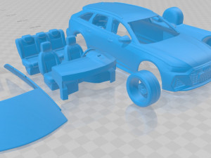 audi rs6 avant 2019 printable car 3D Baskı Modeli