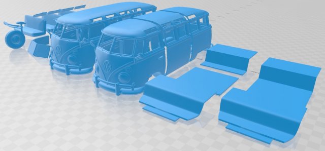 volkswagen transporter t1 1950 printable van 3D Print Model .c4d .max .obj .3ds .fbx .stl .blend 