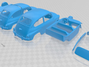 fiat 600 d 1960 printable car Modèles 3D en vedette