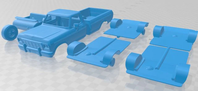 f 150 1978 printable car 3D Print Model .c4d .max .obj .3ds .fbx .stl .blend