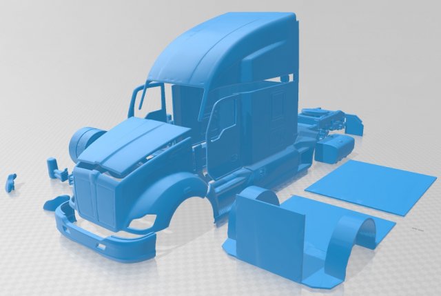 kenworth t680 2015 printable truck 3Dプリントモデル .c4d .max .obj .3ds .fbx .stl .blend 
