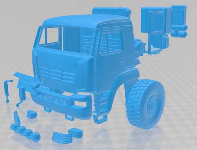 kamaz 6560 printable truck 3Dプリントモデル .c4d .max .obj .3ds .fbx .stl .blend 