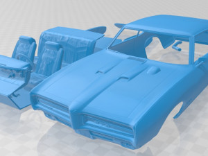 pontiac gto judge 1969 printable car in separate parts 3D Print Model