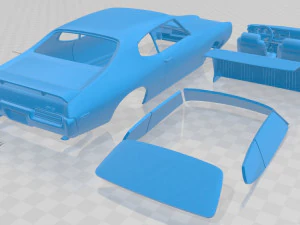 Pontiac Gto Judge 1969 auto stampabile in parti separate Modello di stampa 3D